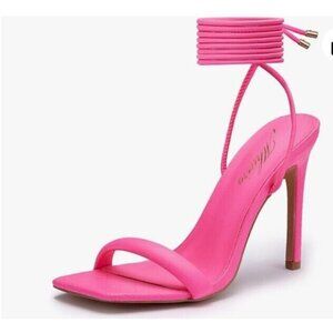 NEW! Women's Stiletto Lace up Heels Strappy Heels Sandals Open Toe SZ 9